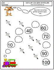 okul öncesi çocuklar için sıradaki sayıyı bul